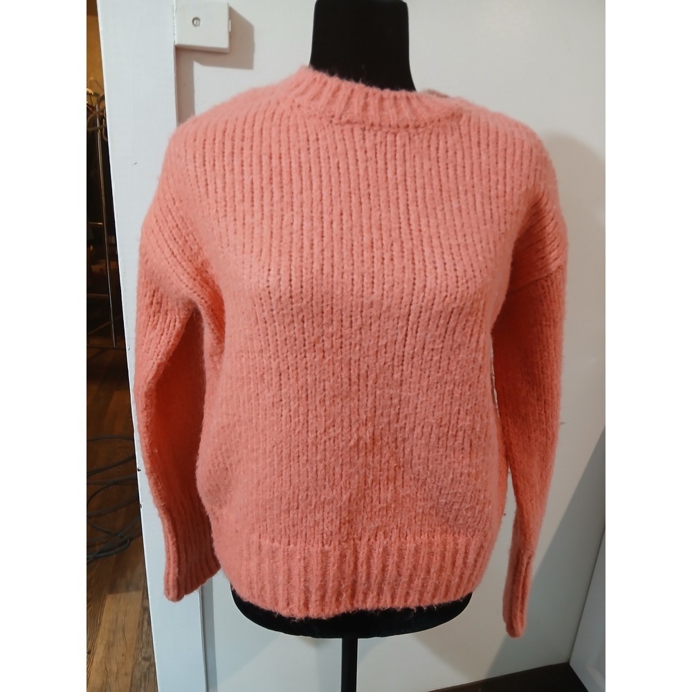 Sanctuary Coral Pink Chunky Knit Mock Neck Sweater Women's Medium
